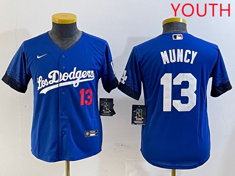 Youth Los Angeles Dodgers #13 Muncy Blue City Edition 2025 Nike MLB Jersey style 1->youth mlb jersey->Youth Jersey
